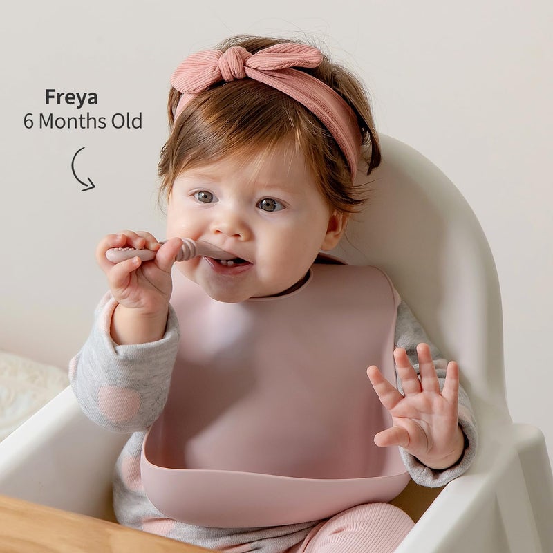SAMiGO Silicone Baby Bowl and Spoon Set with Suction and Lid, First Stage Self Feeding Essentials, Food Bowl for 6+ Months - Image 4
